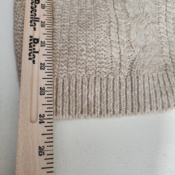 Chicos Sweater Mock Neck Fair Isle Cable Knit Large Chicos 2 Beige - Picture 9 of 12